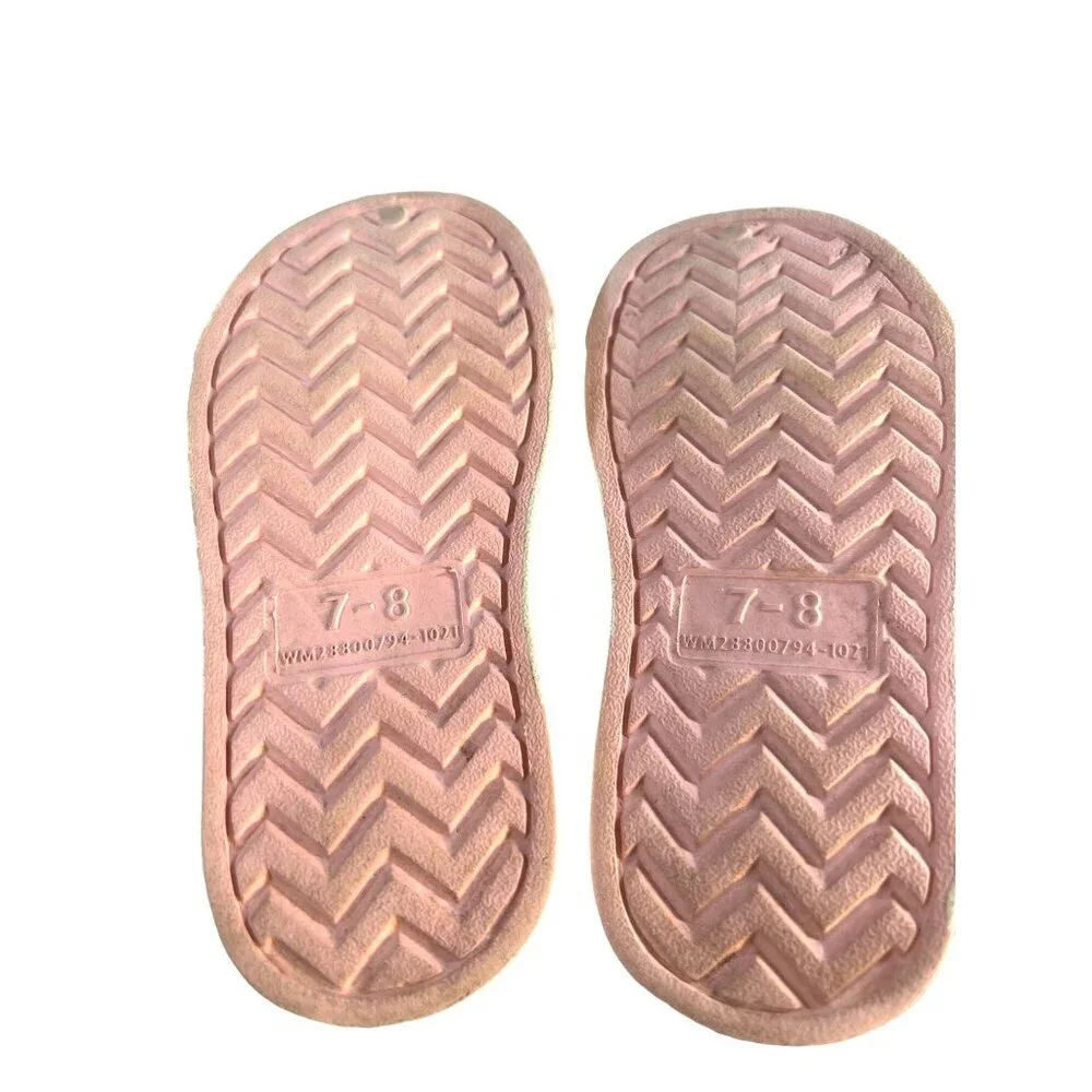 Girls Toddler Slip-On Plastic Shoes Play Water Pink Size 7-8